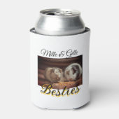 ペットの友人のbesties名前ペットの写真動物の愛を追加 缶クーラー (缶正面)