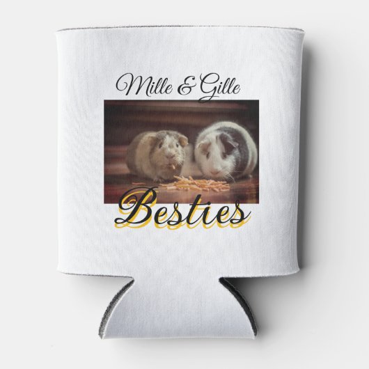 ペットの友人のbesties名前ペットの写真動物の愛を追加 缶クーラー (正面)