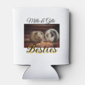 ペットの友人のbesties名前ペットの写真動物の愛を追加 缶クーラー (裏面)