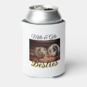 ペットの友人のbesties名前ペットの写真動物の愛を追加 缶クーラー (缶裏面)