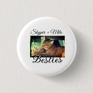 ペットの友人のbesties名前ペットの写真動物の愛を追加 缶バッジ