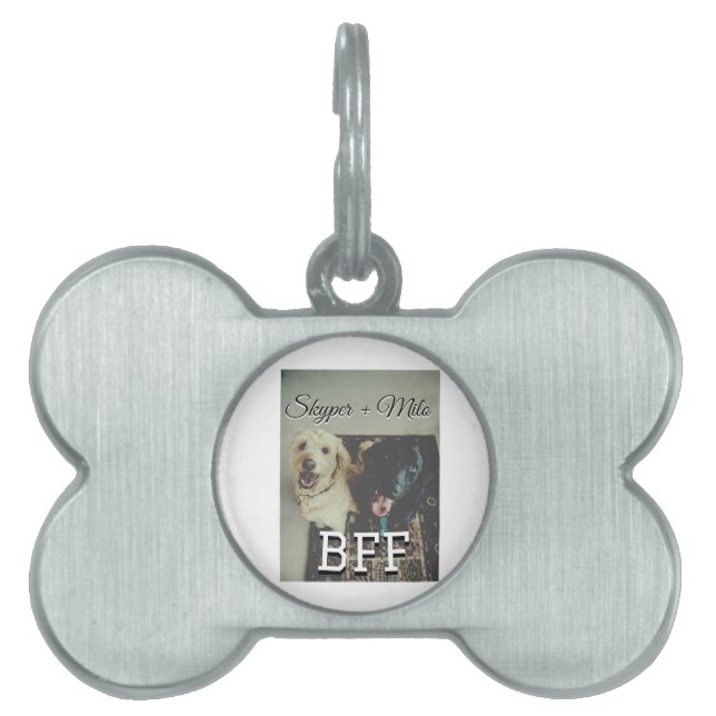 ペットの友達ベストフレンド 名前を追加 ペットの写真 動物の愛 ペットネームタグ (正面)
