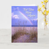 ペットの同情カード – レインボーオーバー海 カード (黄色い花)