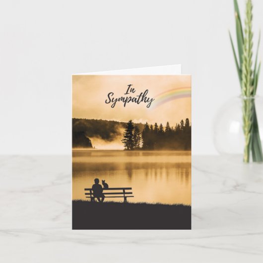 ペットの同情カード – 悔やみや弔慰レインボーキャット カード (正面)