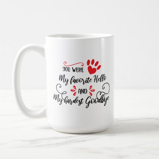 ペットの名前と引用文記念 コーヒーマグカップ (左)