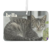 ペットの名前と猫の写真テンプレート カーエアーフレッシュナー (裏面)