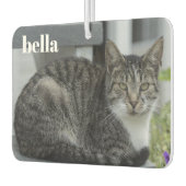 ペットの名前と猫の写真テンプレート カーエアーフレッシュナー (左)