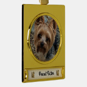 ペットの名前のバナー付きゴールドクリスマスオーナメント ゴールドプレートバナーオーナメント (右)