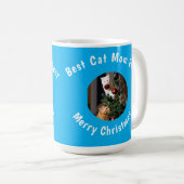 ペットの名前入り最高の猫ママブルー コーヒーマグカップ (正面右)