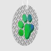 ペットの名前 パターン 足跡 カラフルで楽しい オーナメント (正面)