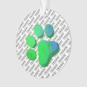 ペットの名前 パターン 足跡 カラフルで楽しい オーナメント (正面)