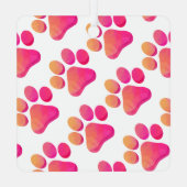 ペットの名前 ピンク オレンジ かわいい メタルオーナメント (裏面)