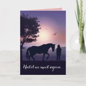 ペットの哀悼の馬の損失パーソナライズされた悔やみや弔慰 カード (正面)