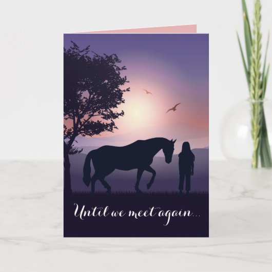 ペットの哀悼の馬の損失パーソナライズされた悔やみや弔慰 カード (正面)