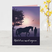 ペットの哀悼の馬の損失パーソナライズされた悔やみや弔慰 カード (黄色い花)