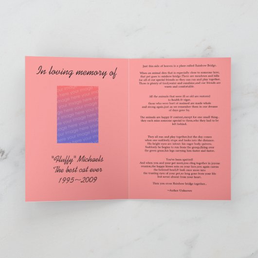 ペットの哀悼 カード (内部)