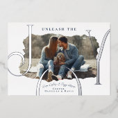 ペットの喜びを解き放つ フォト 箔シーズンカード (正面)