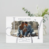 ペットの喜びを解き放つ フォト 箔シーズンカード (立ち正面)