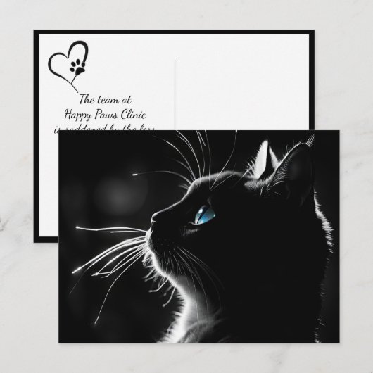 ペットの喪失に寄り添うバックライト発光の猫 ポストカード (正面/裏面)