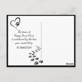 ペットの喪失に寄り添うバックライト発光の猫 ポストカード (裏面)