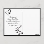 ペットの喪失に対する共感を込めた猫のバックライトグロウ ポストカード (裏面)