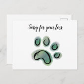 ペットの喪失に対する哀悼 ポストカード (正面/裏面)