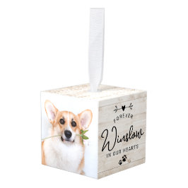 ペットの喪失ギフト 犬メモリアル 4枚の写真を飾るメモリアル キューブオーナメント