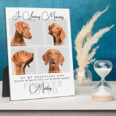 ペットの喪失ギフト 犬 猫 追悼 フォト コラージュ 白 フォトプラーク (側面)