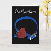 ペットの喪失 お悔やみ ブルーカラー レッドハート テンプレート (黄色い花)