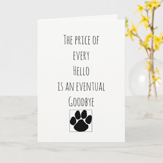 ペットの喪失 カード (黄色い花)