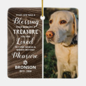 ペットの喪失　素朴なクリスマス記念写真 セラミックオーナメント (裏面)