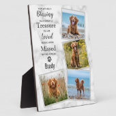 ペットの喪失 追悼 記念品 犬のメモリアル フォトプラーク (側面)