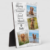 ペットの喪失 追悼 記念 犬のメモリアル フォトプラーク (側面)