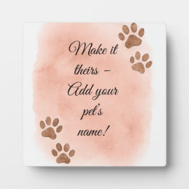 ペットの壁掛けアート - エレガントな肉球デザイン フォトプラーク