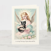 ペットの天使の聖書の一節を失った時の宗教的な慰め カード (正面)