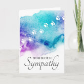 ペットの失い足は水の色の悔やみや弔慰 カード (正面)