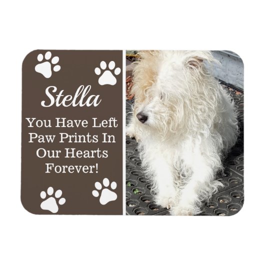 ペットの失われた我々のハートに手のプリント マグネット (横)