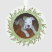 ペットの子犬の初めてのクリスマス2 Photos緑 オーナメント (裏面)