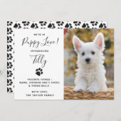 ペットの子犬の新発表 招待状 (正面/裏面)