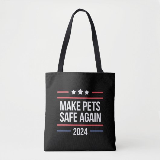 ペットの安全をもう一度 Funny Pet Safety Awareness トートバッグ (正面)