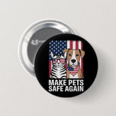 ペットの安全を再び選挙2024討論Cat Dog 缶バッジ (正面&裏面)