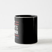 ペットの安全を守ろう 面白い ペット安全意識 ツートーンマグカップ (中央)