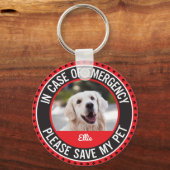 ペットの安全緊急注意私の犬は家に一人 キーホルダー (正面)