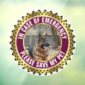 ペットの安全警告カスタムFirst Responder写真 ウィンドウサイン (シート3)