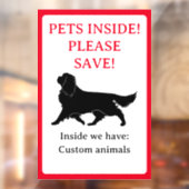 ペットの家のステッカー、ウィンドウにしがみつく ウィンドウサイン (シート2)