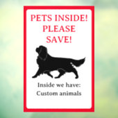 ペットの家のステッカー、ウィンドウにしがみつく ウィンドウサイン (シート3)