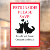 ペットの家のステッカー、ウィンドウにしがみつく ウィンドウサイン (シート2)