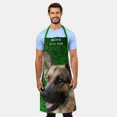 ペットの家族の写真を作るプリント エプロン (着用した状態)