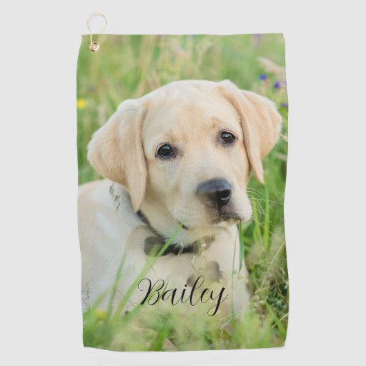 ペットの家族の写真 ゴルフタオル (正面)