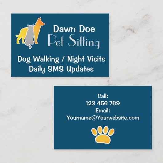 ペットの座り 名刺 (正面/裏面)